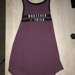 graphic purple tank top